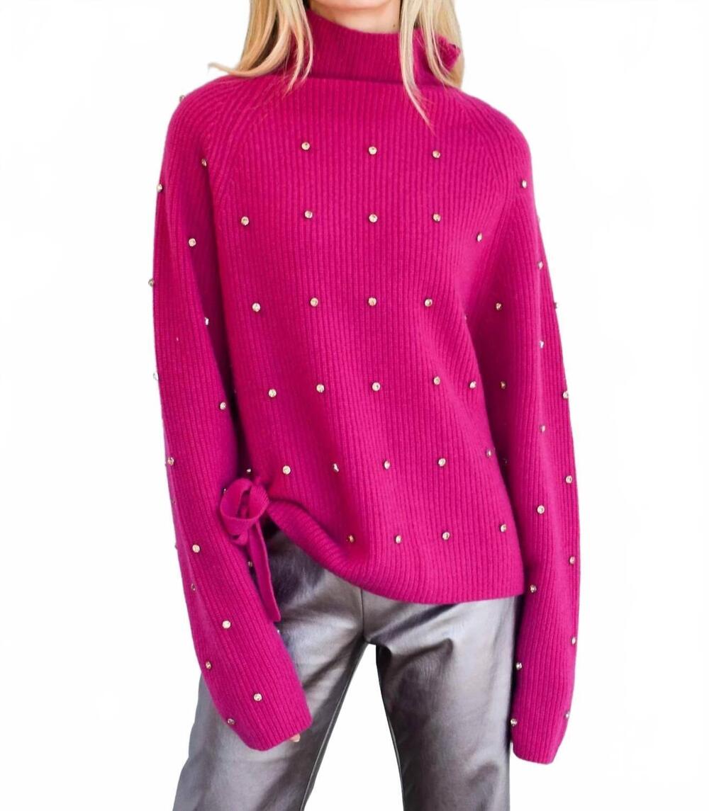 NEW NEVER A WALLFLOWER seeing stars turtleneck sweater in pink